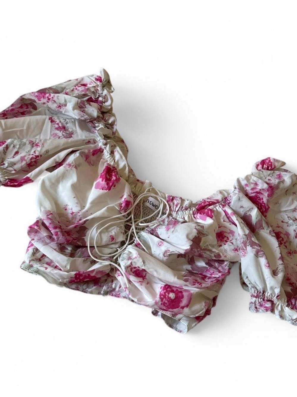 Floral Tie-Front Crop Top - Pink Floral